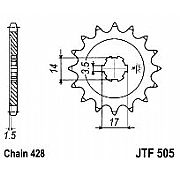 Γρανάζι JT Εμπρός JTF505 13-14-15 Δόντια (Modenas 100 - 115 Kaze-R - KZR100)
