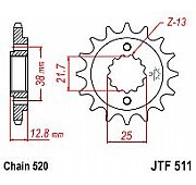 Γρανάζι JT Εμπρός JTF511 14-15 Δόντια ( Kawasaki KLX650 A1-A3 D1 ( KLX650 R) Kawasaki KLR650 (KL650EBF)