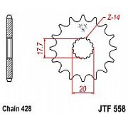 Γρανάζι JT Εμπρός JTF558 15-16-17 Δόντια YAMAHA TZR80 DT-TDR-DTR-TZR125