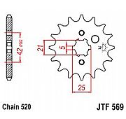 Γρανάζι JT Εμπρός JTF569.13 Δόντια KAWASAKI KX YAMAHA YZ