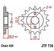 Γρανάζι JT Εμπρός JTF736 14 ΔΟΝΤΙΑ DUCATI 400-600-750-900 MONSTER