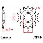 Front sprocket JT JTF824 16-17 teeth Husqvarna 510-570-610-630 SM 630 SMR 510-570-610 TE