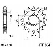 Γρανάζι JT Εμπρός JTF884 21 ΔΟΝΤΙΑ HARLEY DAVIDSON XLH883 Sportster XLH1200 Sportster