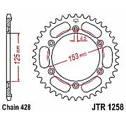Γρανάζι πίσω JT JTR1258 54 Δόντια