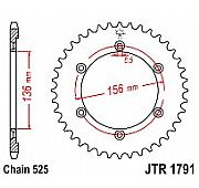 Γρανάζι πίσω JT JTR1791 41-43 Δόντια