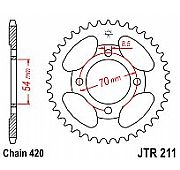 Γρανάζι πίσω JT JTR211 42 Δόντια