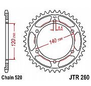 Γρανάζι JT Πίσω JTR260 38 Δόντια