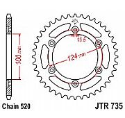 Γρανάζι JT Πίσω JTR735 48 Δόντια