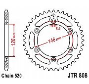 Γρανάζι JT Πίσω JTR808 41-43-44 Δόντια