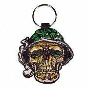 Smoking Skull Key Ring