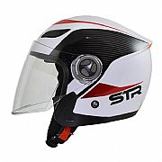 Κράνος Jet STR Sporty Άσπρο - Κόκκινο