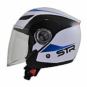 Κράνος Jet STR Sporty Άσπρο - Μπλε