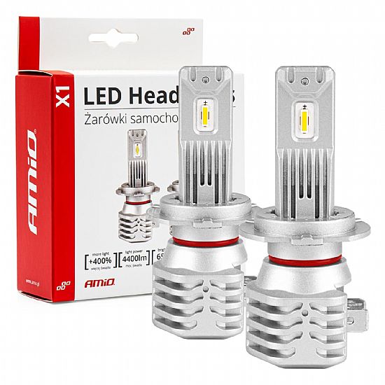 ΛΑΜΠΕΣ LED ΣΕΤ AMIO H7 10-16V 40W 6.500K 4400LM (ΜΕ ΨΥΚΤΡΑ) X1  2ΤΕΜ.