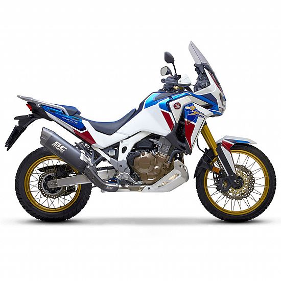 SC PROJECTS BLACK MAT SLIP ON EXHAUST HONDA AFRICA TWIN 1100