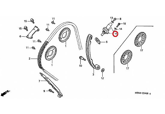 TIMING CHAIN TENSIONER HONDA CBR-600F '99-'06