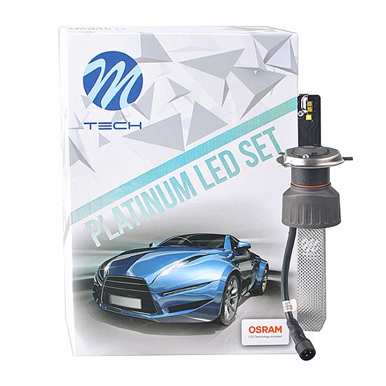 ΣΕΤ ΛΑΜΠΕΣ LED MTECH H4 OSRAM PLATINUM 12/24V 5.700K 5200LM KIT SET (ΜΕ ΨΥΚΤΡΑ ΛΕΠΙΔΕΣ - ΦΤΕΡΟΥ) 2ΤΕΜ.