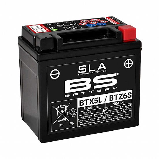 HONDA BS BATTERY SLA BTX5L/BTZ6S 4.2AH