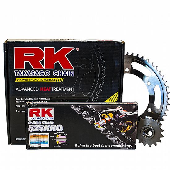 SET CHAIN - SPROCKETS RK KRO HONDA TRANSALP 650