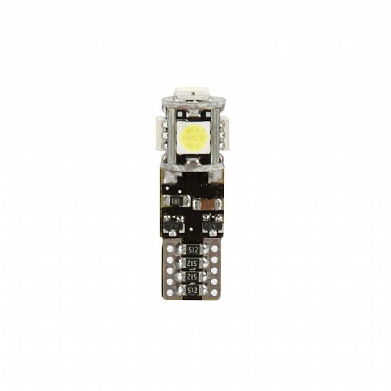 ΛΑΜΠΑ LED ΛΕΥΚΟ T10 W5W 12/30V W2,1X9,5D 80LM 5SMD (ΚΑΡΦΩΤΟ-ΤΡΙΠΛΟΕΣΤΙΑΚΟ- CAN-BUS) 10ΤΕΜ.