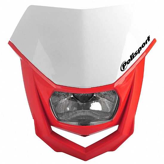 POLISPORT HALO HEADLIGHT RED-WHITE