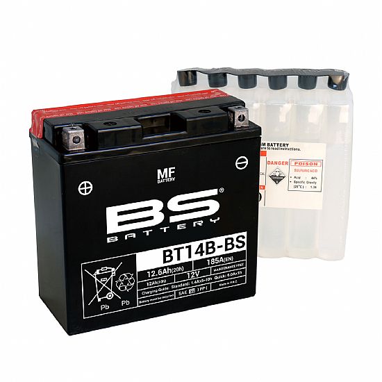 MOTORCYCLE BATTERY BS BATTERY BT14B-BS (YT14B-BS)