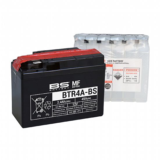 MOTORCYCLE BATTERY BS BATTERY BTR4ABS (YTR4A-BS)