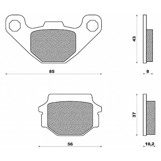 ORGANIC DISK PAD KAWASAKI KLE 500 / 250 (00)