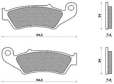 SET BRAKE PADS FRONT ORGANIC NEWFREN HONDA XLV600 / XLV650 / XRV750 93-00  / XR125 FD193B