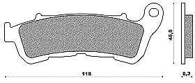 FRONT BRAKE PAD FD385BT ORGANIC CB 600 F HORNET / CBF 600 / XL 700 TRANSALP / VARADERO / CBF 1000 ABS