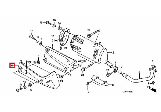 EXHAUST COVER PLASTIC HONDA SH300 