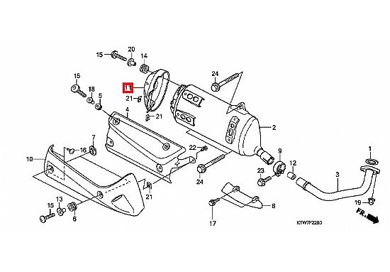 EXHAUST COVER HONDA SH300 