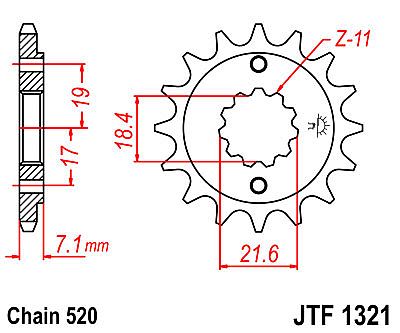 FRONT SPROCKET JT JTF1321 14 TEETH HONDA CRF 250L-300L