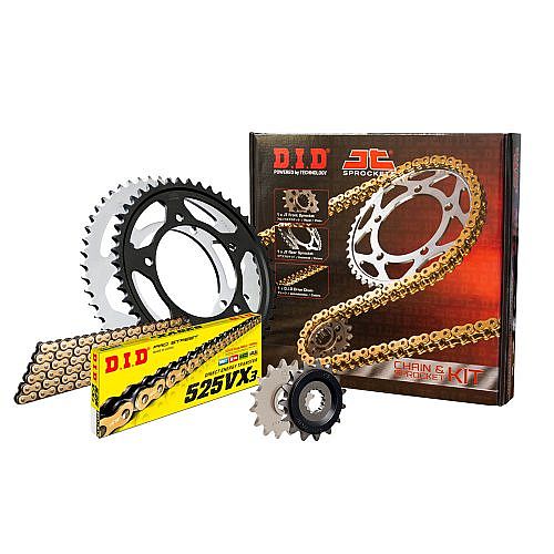 D.I.D VX GOLD CHAIN & JT SPROCKET KIT YAMAHA TRACER900 18-20
