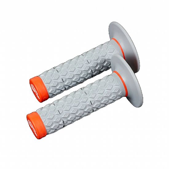 ΧΕΙΡΟΛΑΒΕΣ RENTHAL MX DUAL GRIPS G208 COMFORT ΔΙΠΛΗΣ ΠΥΚΝΟΤΗΤΑΣ ΓΚΡΙ/ΠΟΡΤΟΚΑΛΙ