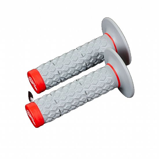 ΧΕΙΡΟΛΑΒΕΣ RENTHAL MX DUAL GRIPS G206 COMFORT ΔΙΠΛΗΣ ΠΥΚΝΟΤΗΤΑΣ ΓΚΡΙ/ΚΟΚΚΙΝΟ