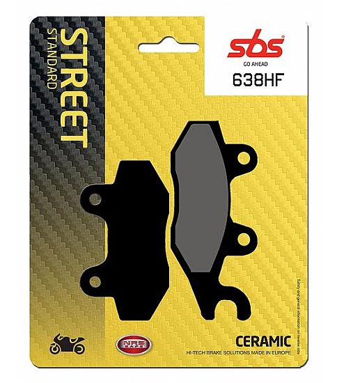 MOTORCYCLE BRAKE PADS SBS 638HF FA165-FA215 STD FR/RR SUPRA,KAZE-R,125Z,DY125,FX125,KRISS,STYLE125,ZX130,X-CITE, KLR650