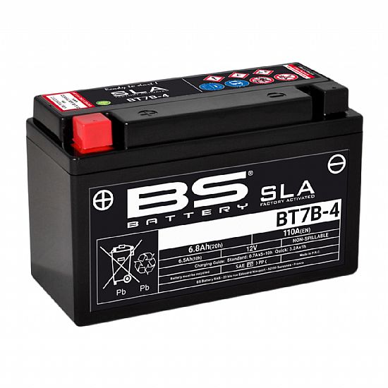 ΜΠΑΤΑΡΙΑ ΜΟΤΟΣΥΚΛΕΤΑΣ SLA BS BATTERY BT7B-4 ( YT7B-4 ) 6.8AH