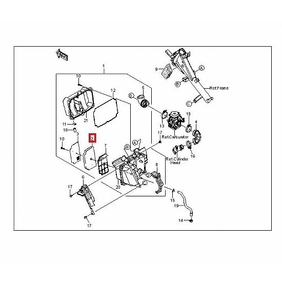 AIR CLEANER KAWASAKI ZX130 / MODENAS X CITE 135