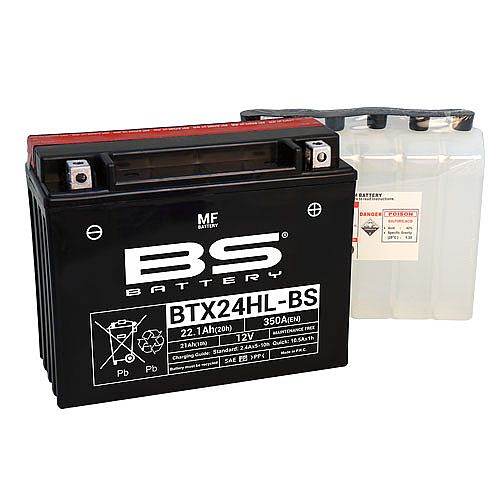 BS BATTERY BTX24HL-BS HONDA GOLDWING 1500 22.1AH 350CCA 