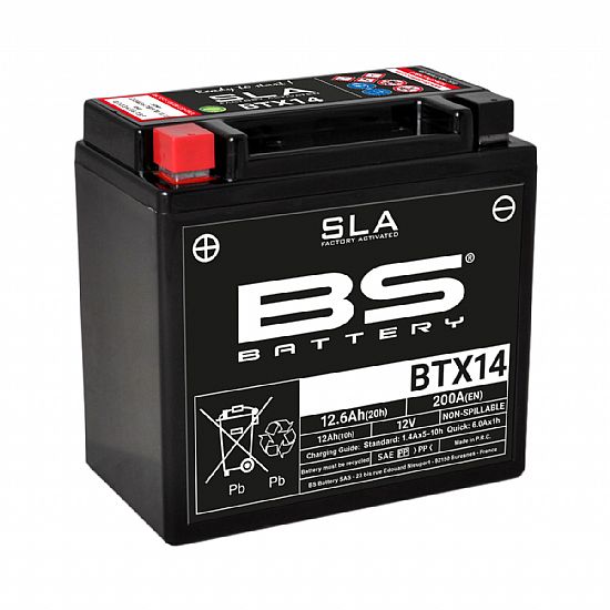 ΜΠΑΤΑΡΙΑ ΜΟΤΟΣΥΚΛΕΤΑΣ SLA BS BATTERY BTX14-BS ( YTX14-BS ) 12.6AH