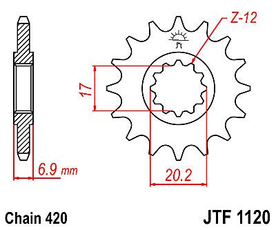FRONT SPROCKET JT JTF1120.13 APRILIA 50 RS-RX PEUGEOT 50XP6 -XR6 YAMAHA DT-TZR50