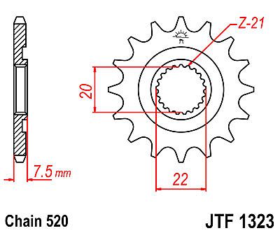 FRONT SPROCKET JT JTF1323.13SC TEETH HONDA CR125 R CRF250 R