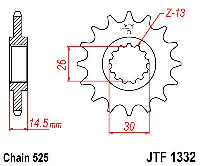 FRONT SPROCKET JT JTF1332.15 TEETH HONDA CB750