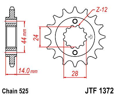 ΓΡΑΝΑΖΙ ΕΜΠΡΟΣΘΙΟ JT JTF1372.17 ΔΟΝΤΙΑ HONDA VLX/VT750