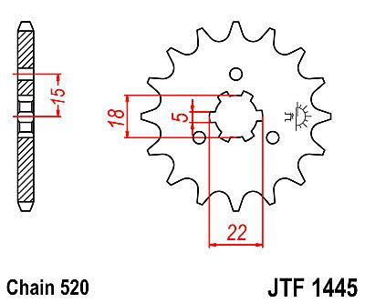 ΓΡΑΝΑΖΙ JT ΕΜΠΡΟΣ JTF1445.12SC  KAWASAKI KX125 K1-K2-K5 L1-L2-L4