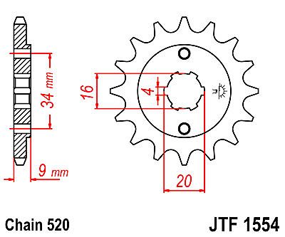 FRONT SPROCKET JT JTF1554.13 TEETH YAMAHA YFS200 BLASTER / TT-R230 (05-12)