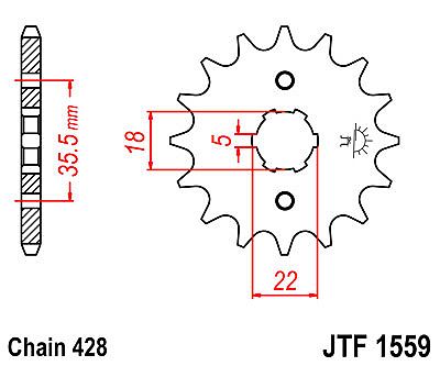 FRONT SPROCKET JT JTF1559.14 TEETH YAMAHA TW200 (89-12) TRAILWAY