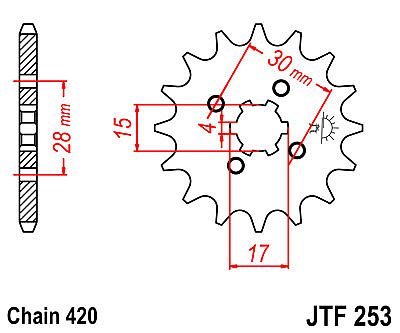 FRONT SPROCKET JT JTF253.14 TEETH HONDA  INNOVA(02-04)