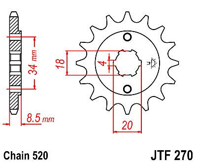 FRONT SPROCKET JT JTF270.14 TEETH HONDA CB250 NIGHTHAWK CMX250 REBEL