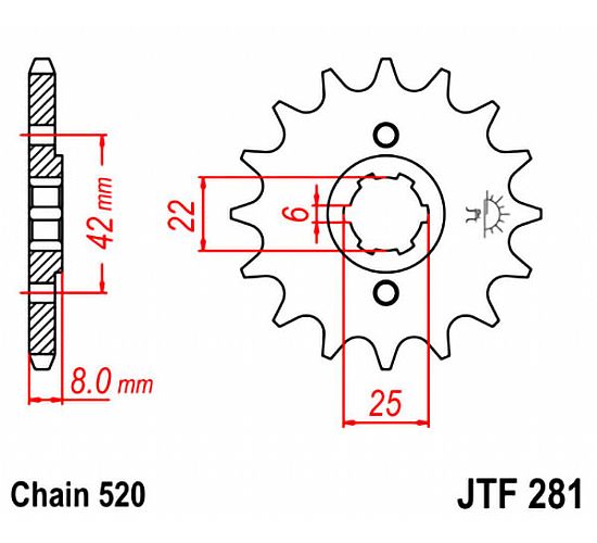 ΓΡΑΝΑΖΙ ΕΜΠΡΟΣΘΙΟ JT JTF281.14 ΔΟΝΤΙΑ XR600 XR600 R XL250 RC